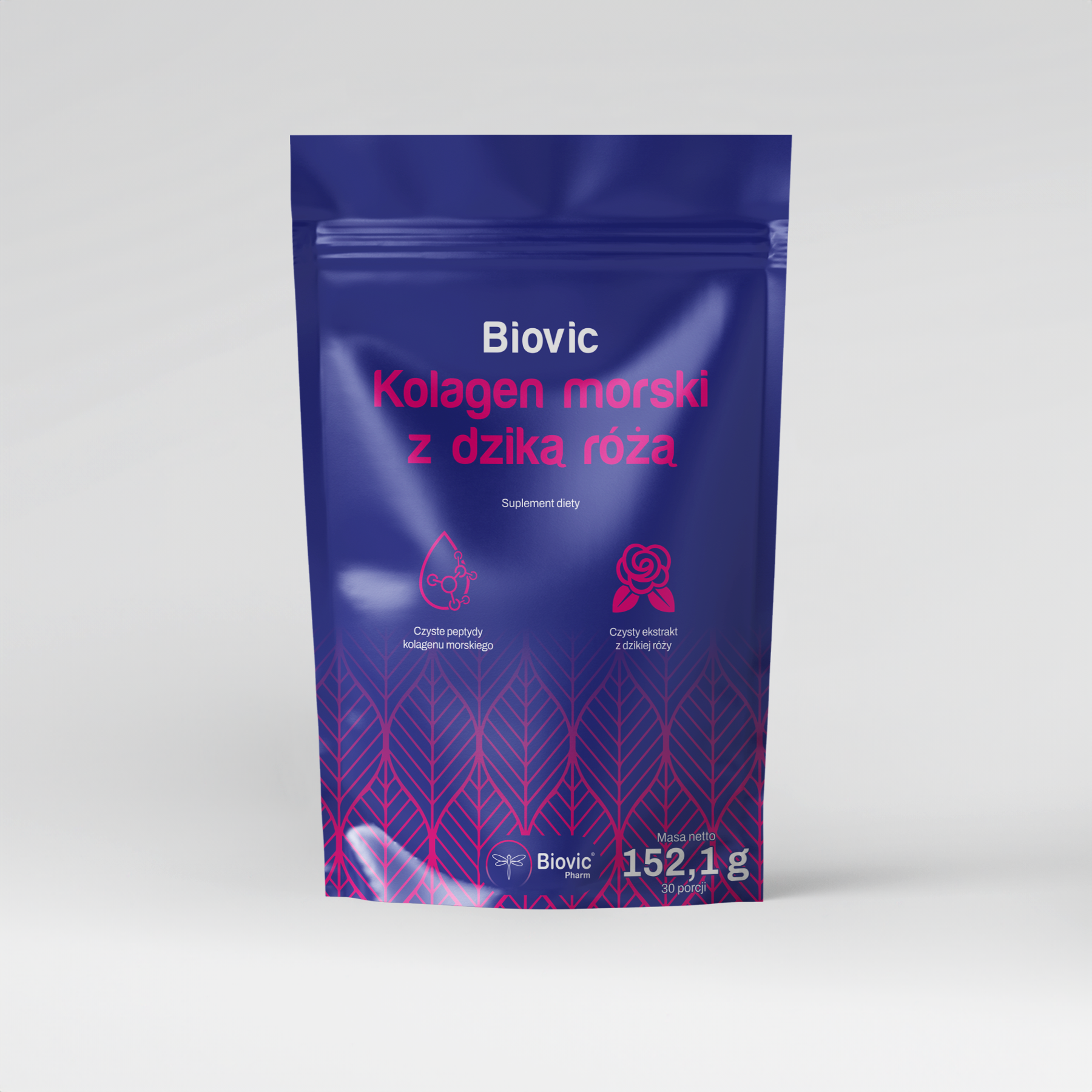 Biovic Kolagen morski z dziką różą 152,1g, porcja dzienna 5,07g